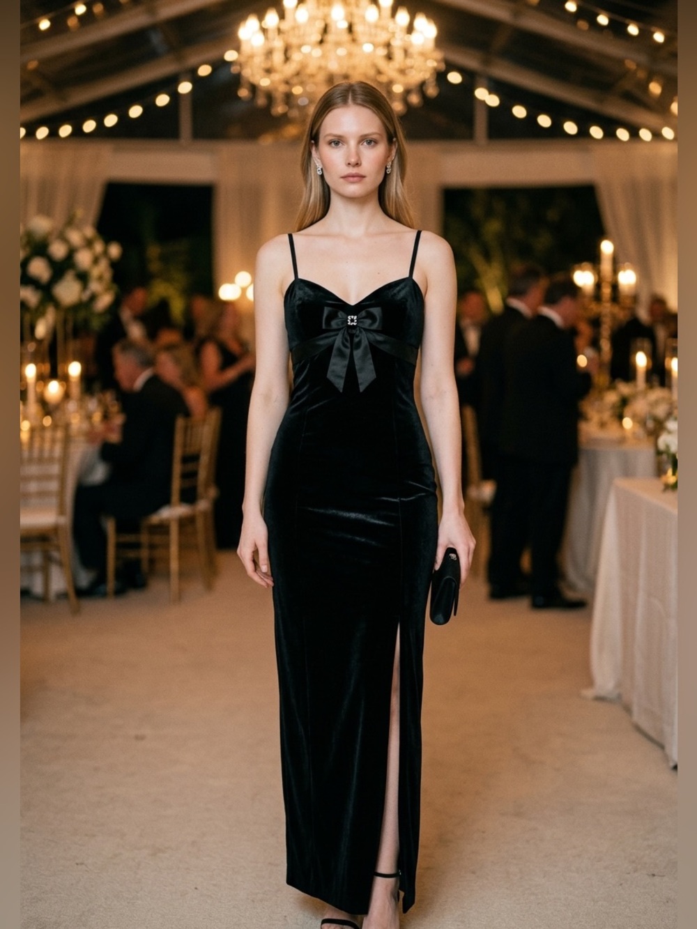 Beautiful Velvet Evening Gown with Little stretch size XS /S . Gala Vintage USA